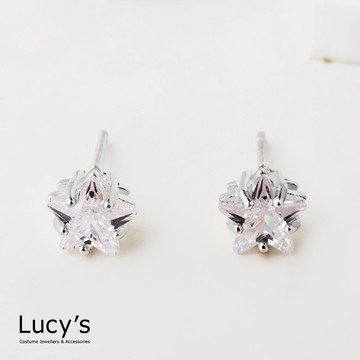 【Lucy's】925純銀 四爪星星-大 耳環 (23188)