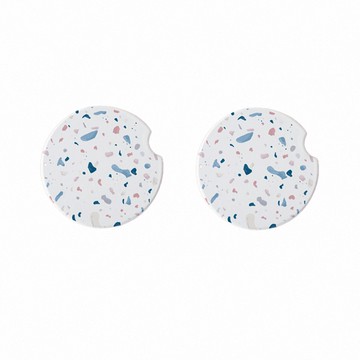 【上手家居】珪藻土汽車杯墊-2片組 水泥系(吸水墊/車用杯墊/車用水杯墊/珪藻土杯墊)