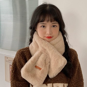 ⚡臺灣出貨⚡冬天韓版毛毛圍巾仿獺兔毛圍脖女秋冬百搭毛絨脖套冬季毛領1201