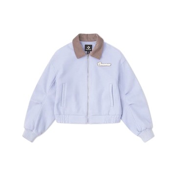 Converse Wool Jacket 女款 紫色 夾克 寬鬆 復古 休閒 翻領 外套 10027964-A02
