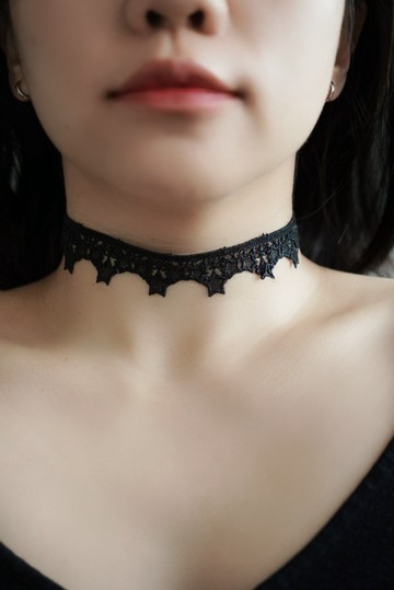 星星寬蕾絲CHOKER SV925/銀合金