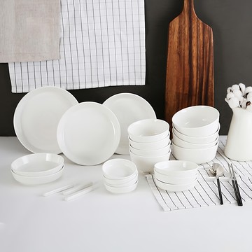 ERATO 家庭陶瓷餐具組 24入 白色 1組 Dinner Plates Salad Plates Bowls ...  陶瓷 白色  Dinner Plates  Salad Plates  Bowls  Side Plates