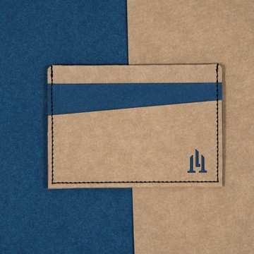 LOGINHEART｜全防護屏蔽感應卡夾 條紋棕藍 名片夾 5卡層皆受屏蔽 防盜刷 防消磁 台灣製造獨家精品