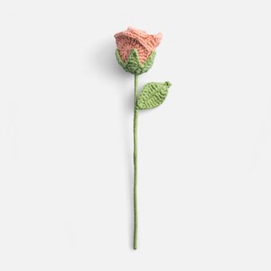 奧可利鉤針毛線小花插玫瑰花24cm 玫粉