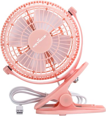 【日本代購】Keynice USB風扇桌上& 夾式靜音迷你風扇2檔風量調節360度角度調整4扇葉USB風扇