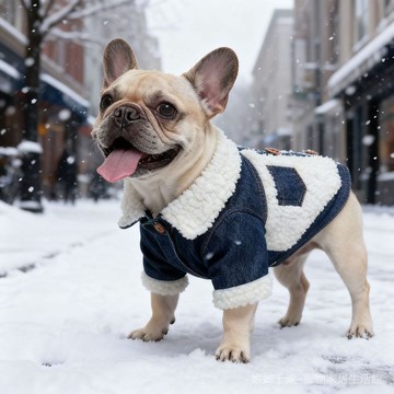 寵物衣服狗狗牛仔夾克冬季保暖加絨小型犬紐扣馬甲貓貓秋冬服飾