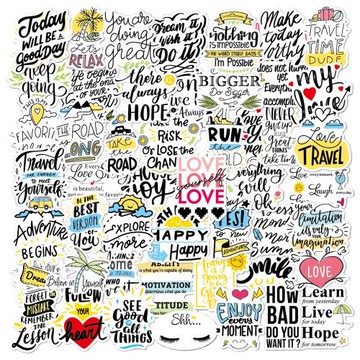 150枚英文箴言勵志名言蘇新皓手機后殼同款貼紙個性創意筆記本電腦水杯吉他旅行行李箱電動車裝飾貼畫防水diy