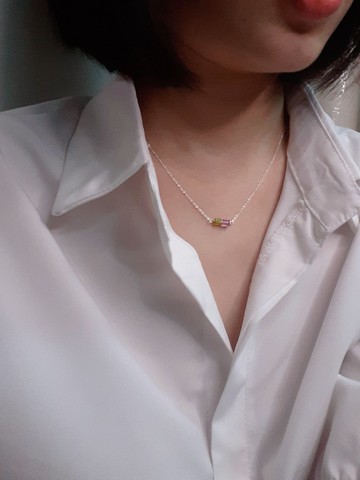 冰晶銀項鍊  925純銀  橄欖石 紫水晶  手作