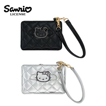 【日本正版】凱蒂貓 黑天使系列 皮質 票卡夾 票夾 證件套 悠遊卡夾 Hello Kitty 三麗鷗 Sanrio