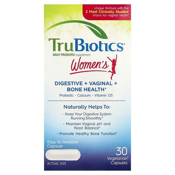 TruBiotics, 女性消化+女性私密部位+骨骼健康，30 粒素食膠囊