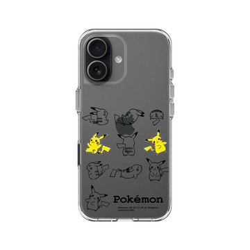 iPhone 17 Clear Case（相機按鈕） 透明 - 寶可夢 Pokemon - 皮卡丘動作大集合