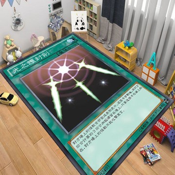 【地毯 地墊】高品質 台灣寄出遊戲王卡牌電競青眼白龍地毯黑魔術少女臥室牀邊二次元卡通地墊