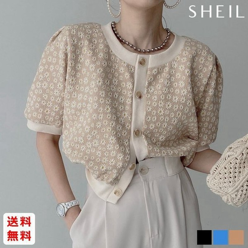 半袖 ニットトップス レディース 花柄ニットカーディガン 半袖 ニットソー サマーニット 大人 上品 きれいめ 可愛い 通販 Lineポイント最大0 5 Get Lineショッピング