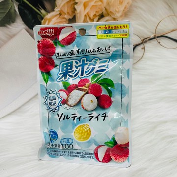 潼漾小舖 日本 meiji 明治 果汁qq軟糖 薄鹽荔枝風味 期間限定 47g
