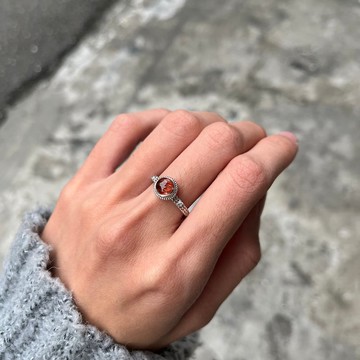 喜迎瑤 925銀 銅髮晶 戒指 銅鈦晶 天然石 活口 手工銀飾 民族風