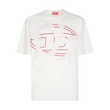 Diesel - White Cotton D T-shirt