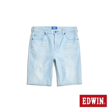 EDWIN 男裝 EDGE JERSEYS 迦績合身牛仔短褲 (漂淺藍)