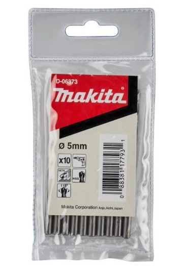 MAKITA 牧田 D-06373 86mmx5mm 金屬鑽頭 鑚尾 直柄 10支入