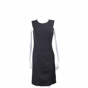 Max Mara 黑色混紡羊毛縫線設計合身背心洋裝 連身裙
