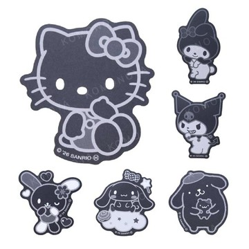 小禮堂 Sanrio 三麗鷗 造型大貼紙 (黑白風格款) Kitty 美樂蒂 布丁狗 花小兔