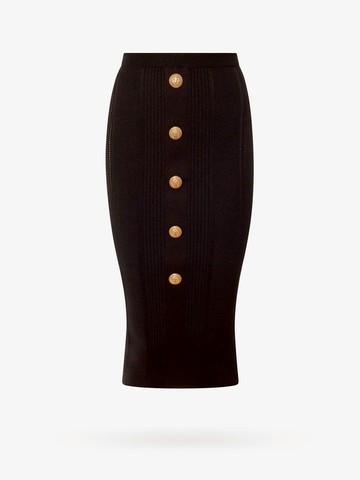 Ribbed sustainable viscose skirt - BALMAIN - gender_Woman