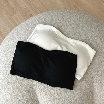 「FOR GIRLS」安全感滿滿 無肩帶防滑小可愛（2colors）內搭小可愛 平口Bratop 女上衣 平口 小可愛