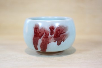 【送禮好物】汝窯銅紅 牛血紅 大圓融杯 名家葉敏祥手作