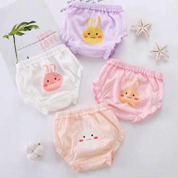 【Adabaobao® ᵗʷ 】（兒童內褲）100% 純棉兒童女孩內衣內褲平角內褲嬰兒兒童可愛可愛內褲柔軟 0-4 歲女