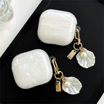 貝殼紋AirPods pro保護套3代2代軟殼適用蘋果藍牙耳機套女款掛件無線耳機盒ipods殼套airpodpro貝殼紋3殼ins