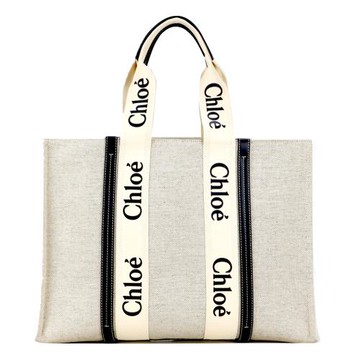 Chloe Woody tote bag帆布托特包(大號/海軍藍)