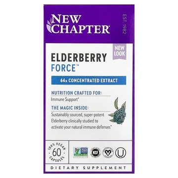 New Chapter, Elderberry Force™，60 粒全素膠囊