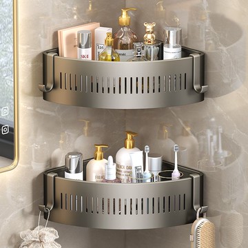 工廠直銷 免運 置物架 浴室毛巾架 收納架 壁掛架 一衛浴室置物架免打孔衛生間三角籃淋浴房廁所收納沐浴露洗手架子特惠/開立發票 售後保障 特價K1219