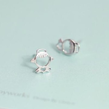 925純銀耳環耳飾-原創鏤空小天使七夕情人節禮物女飾品73gk16【獨家進口】【米蘭精品】