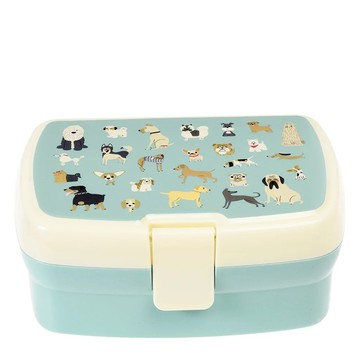 英國 Rex London - 卡扣式兩層午餐盒/便當盒/野餐盒-萌狗樂園