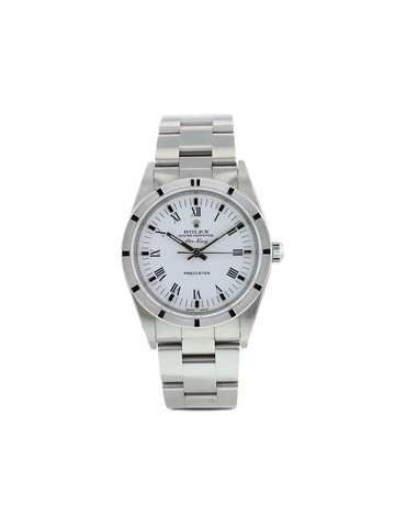 Rolex - 2002 pre-owned Air King 34mm - unisex - Sapphire Glass/stainless steel - One Size - White