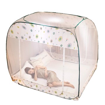 用蒙古包蚊帳子u型加密免安裝可折疊三開門1米8床上蚊賬5一米五.