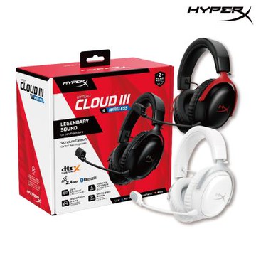 HyperX Cloud III S Wireless 颶風3S 無線雙模式遊戲電競耳機(黑/黑紅/白)(加碼送文創墨水貓小滑鼠墊)