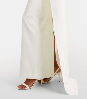 Roland Mouret Crystal-embellished caped crêpe gown