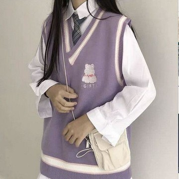 現款免運 針織馬甲 馬甲背心 針織衫 針織馬甲女學院韓版寬鬆最新款可愛學生外穿顯瘦毛衣上衣背心E