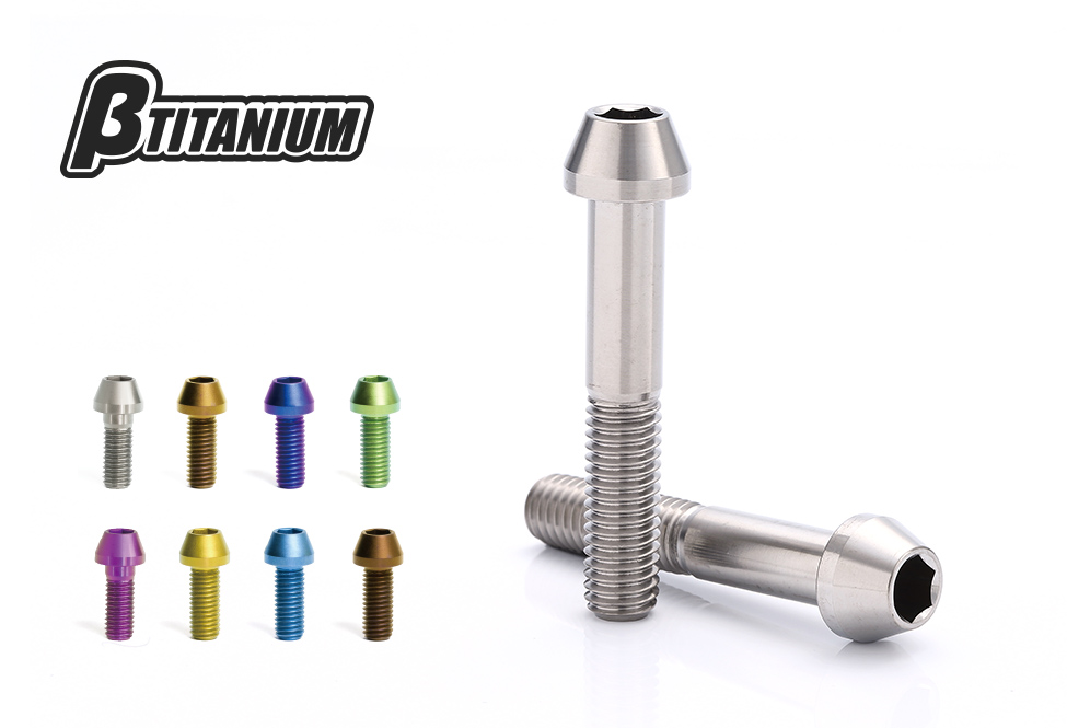 βTITANIUM（ベータチタニウム） 単品 テーパーキャップボルト M6×P1.0（マジョーラブルー（陽極酸化あり）×55ｍｍ）  LINEショッピング