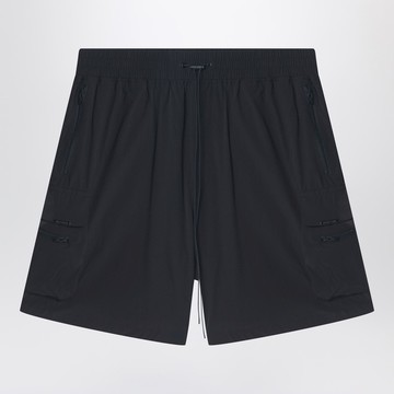 Black nylon-blend shorts