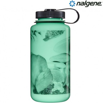 Nalgene 1000cc 寬嘴水壺/運動水瓶/寬口瓶 夜光圖騰系列 682025-0032 發光蘑菇