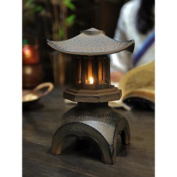 復古燭臺鑄鐵茶室專用擺件中式禪意茶道燈家用高級感裝飾蠟燭底座