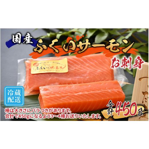 ふるさと納税 福井県 福井市 国産 生サーモン お刺身 ふくいサーモン（柵）450g【柵どり 冷蔵配送 低脂肪 低カロリ…