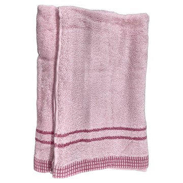 LIFE 來福牌 米蘭方格緞條浴巾 柔軟親膚 有效防污 吸水能力  紅色  1條