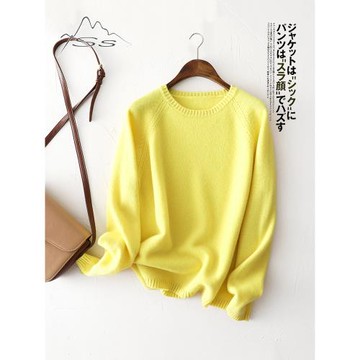 軟糯溫柔顯白~羊絨衫女圓領加厚秋冬100純山羊絨針織衫打底毛衣