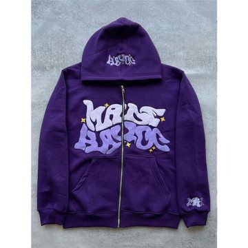 Foam letter printed zipper sweater 發泡字母印花拉鏈衛衣