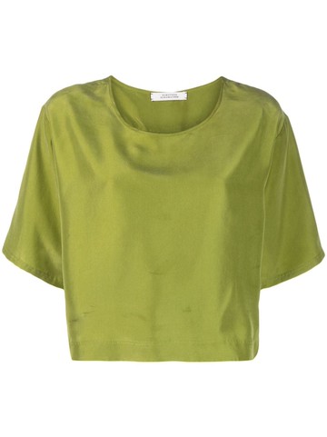 Dorothee Schumacher - short-sleeved silk T-shirt - women - Silk - 5 - Green