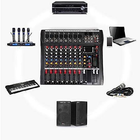 Channel Multi-functional Mixing Console Bluetooth Live Studio Audio Mixer Mixing Console USB with High-Quality Outputs, Precise Audio Control
