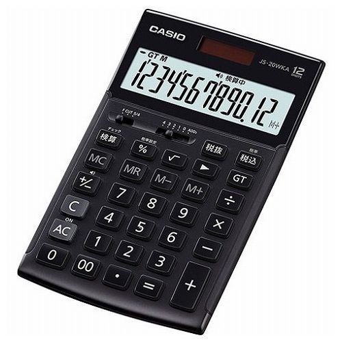 カシオ計算機 CASIO 実務電卓 検算タイプ ジャストタイプ12桁 ブラック JS-20WKA-BK-N 代引不可